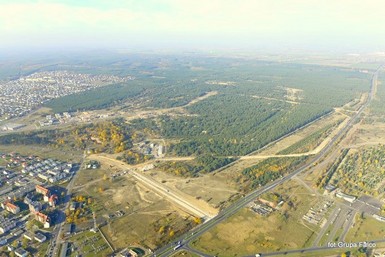 Widok terenów inwestycyjnych JAR od strony ul. Grudziądzkiej (drogi krajowej nr 91)