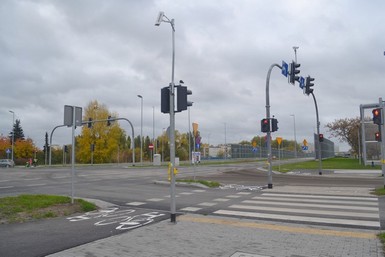 Jedno z powstałych skrzyżowań – na zdjęciu skrzyżowanie trasy z ul. Batorego