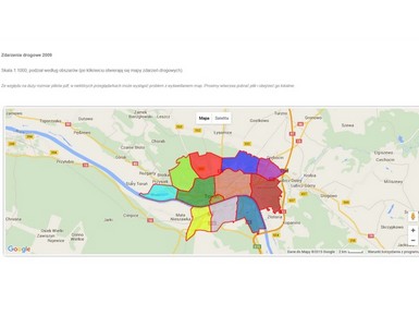 Mapy zdarzeń drogowych obejmujące lata 2009-2014