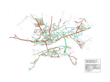 Jedna z map przedstawiających stan techniczny dróg krajowych wojewódzkich, powiatowych i gminnych